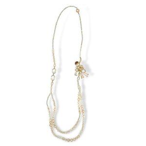 Citrine Colored Glass Crystal Necklace With Magnetic Closure